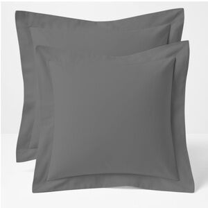 EURO SHAMS 100% Cotton Square 22x22” GRAY (2 Pack)